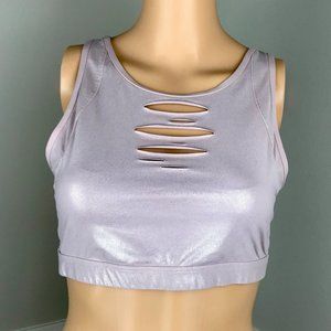 PINK ULTIMATE CROSS BACK UNLINED SPORTS BRA Medium